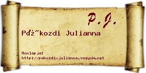 Pákozdi Julianna névjegykártya